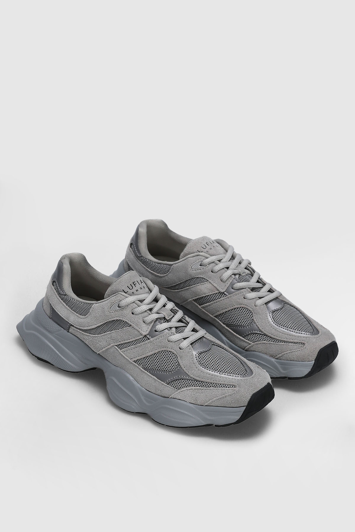 Mark Erkek Deri Sneaker Ayakkabı Gri - LUFIAN