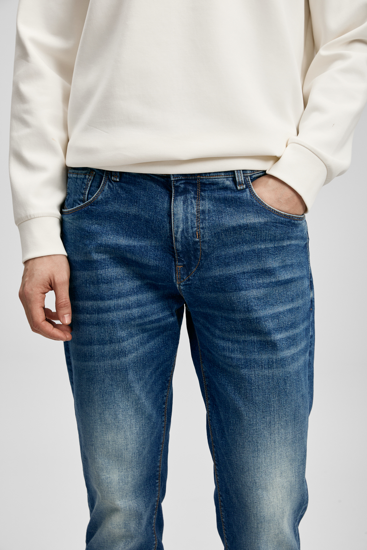 Mark Smart Jean Erkek Pantolon Slim Fit Mavi - LUFIAN