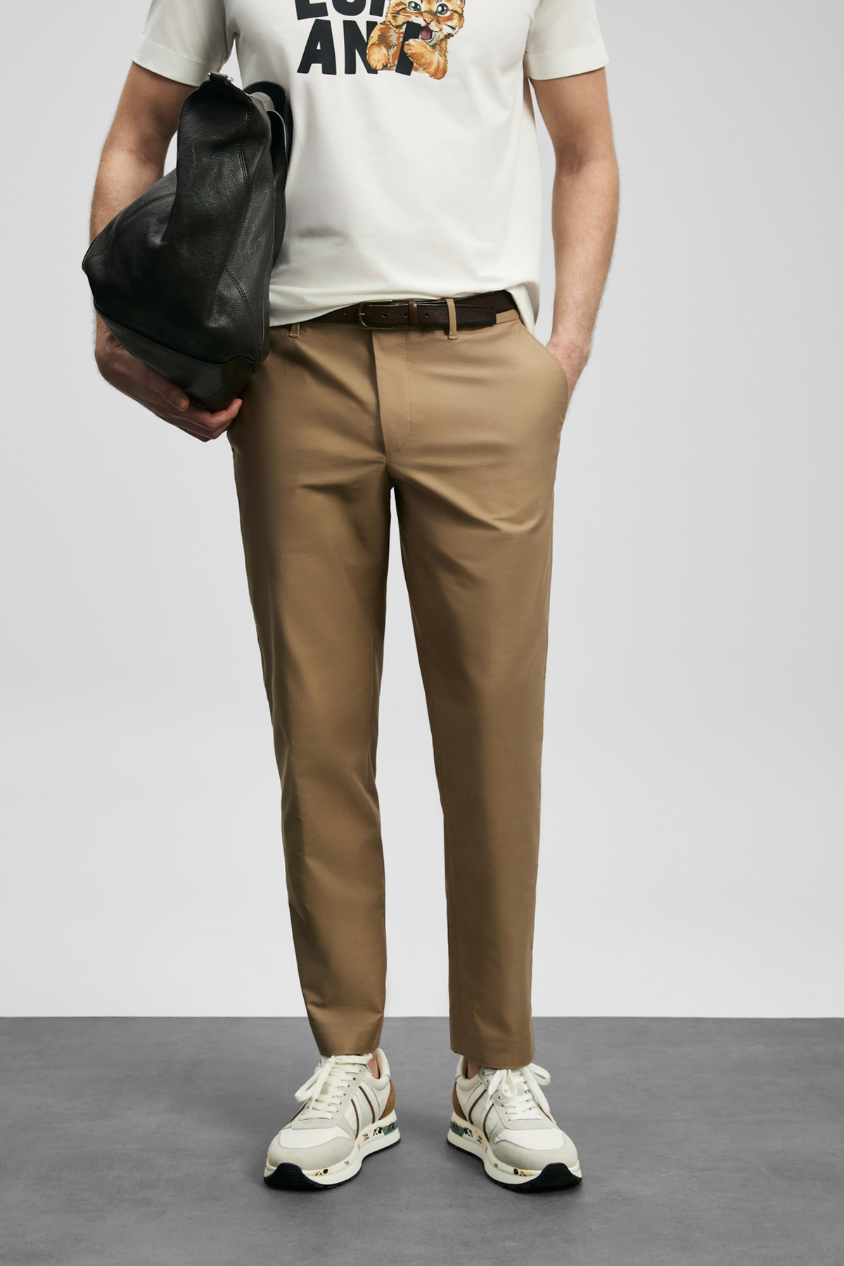 Mathias Smart Erkek Chino Pantolon Slim Fit Deve Tüyü - Lufian