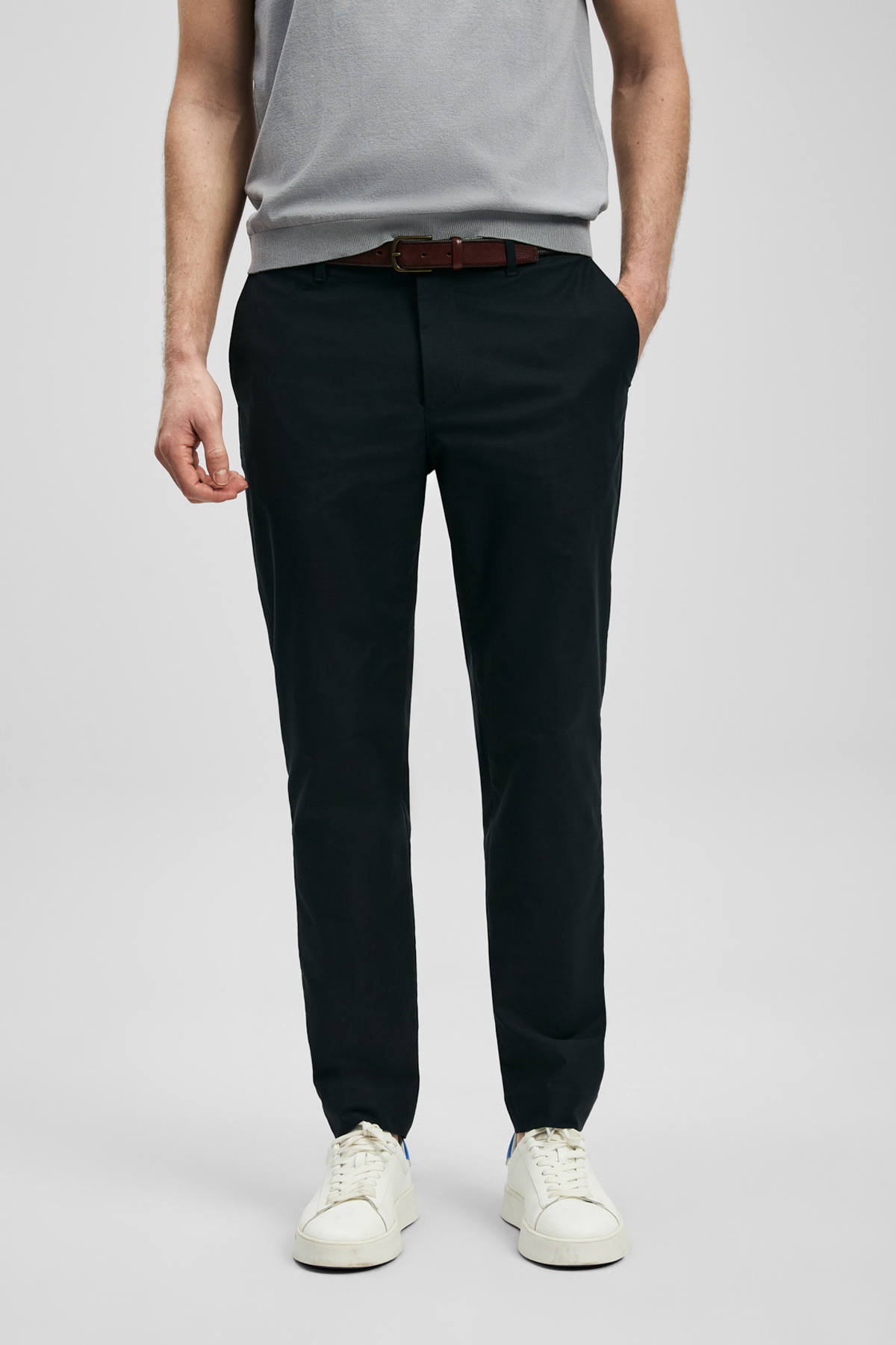 Mathias Smart Erkek Chino Pantolon Slim Fit Lacivert - Lufian