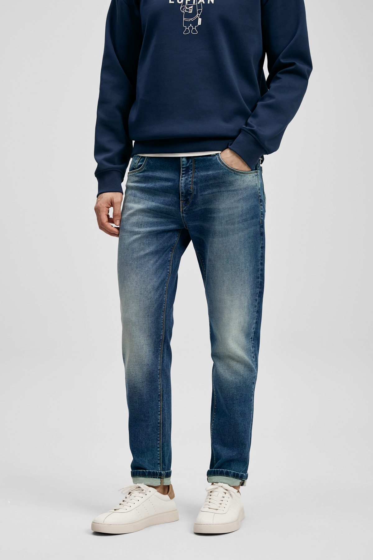 Max Smart Jean Erkek Pantolon Slim Fit Mavi - LUFIAN