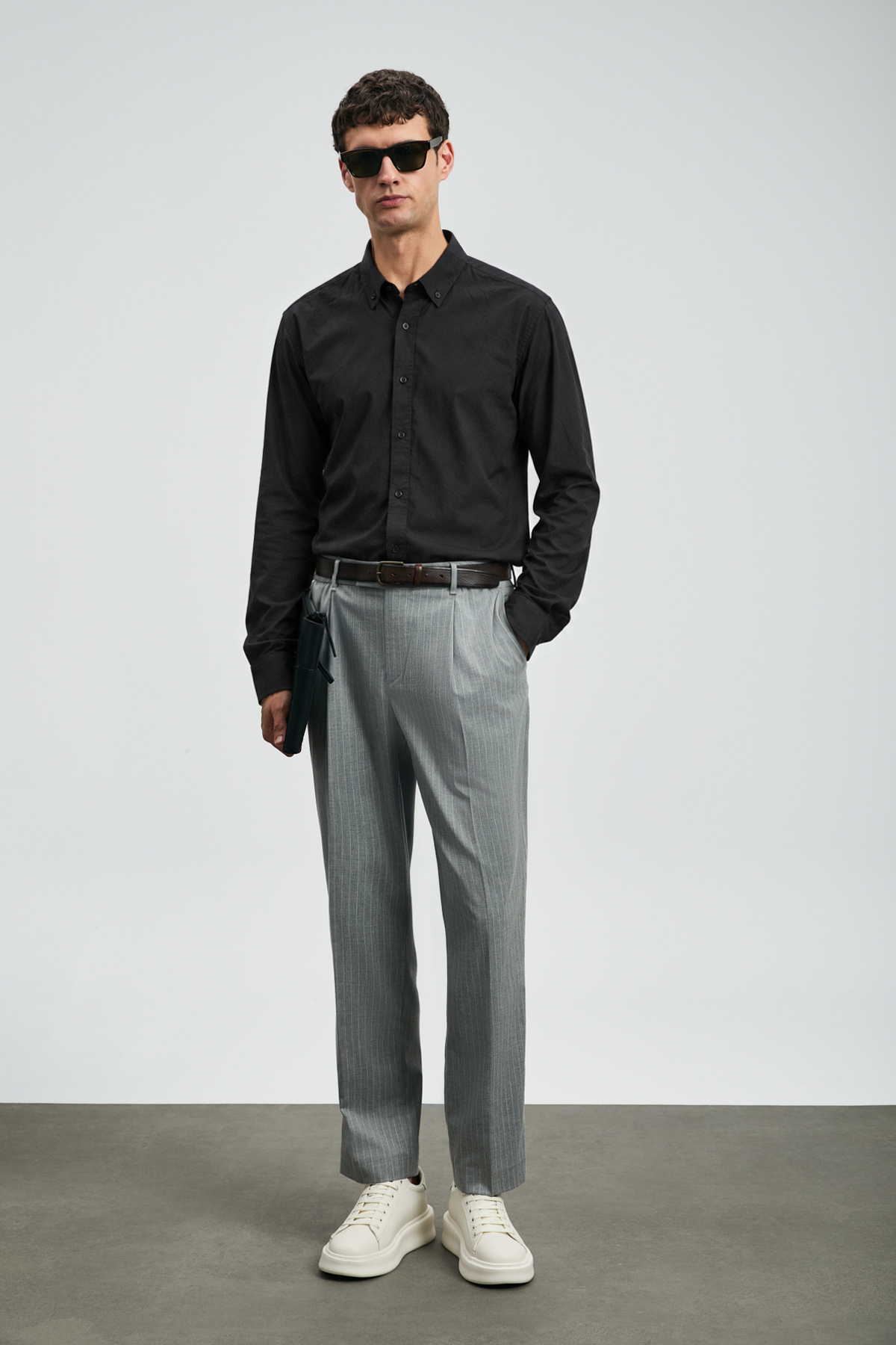Mex Erkek Basic Gömlek Regular Fit Siyah - LUFIAN