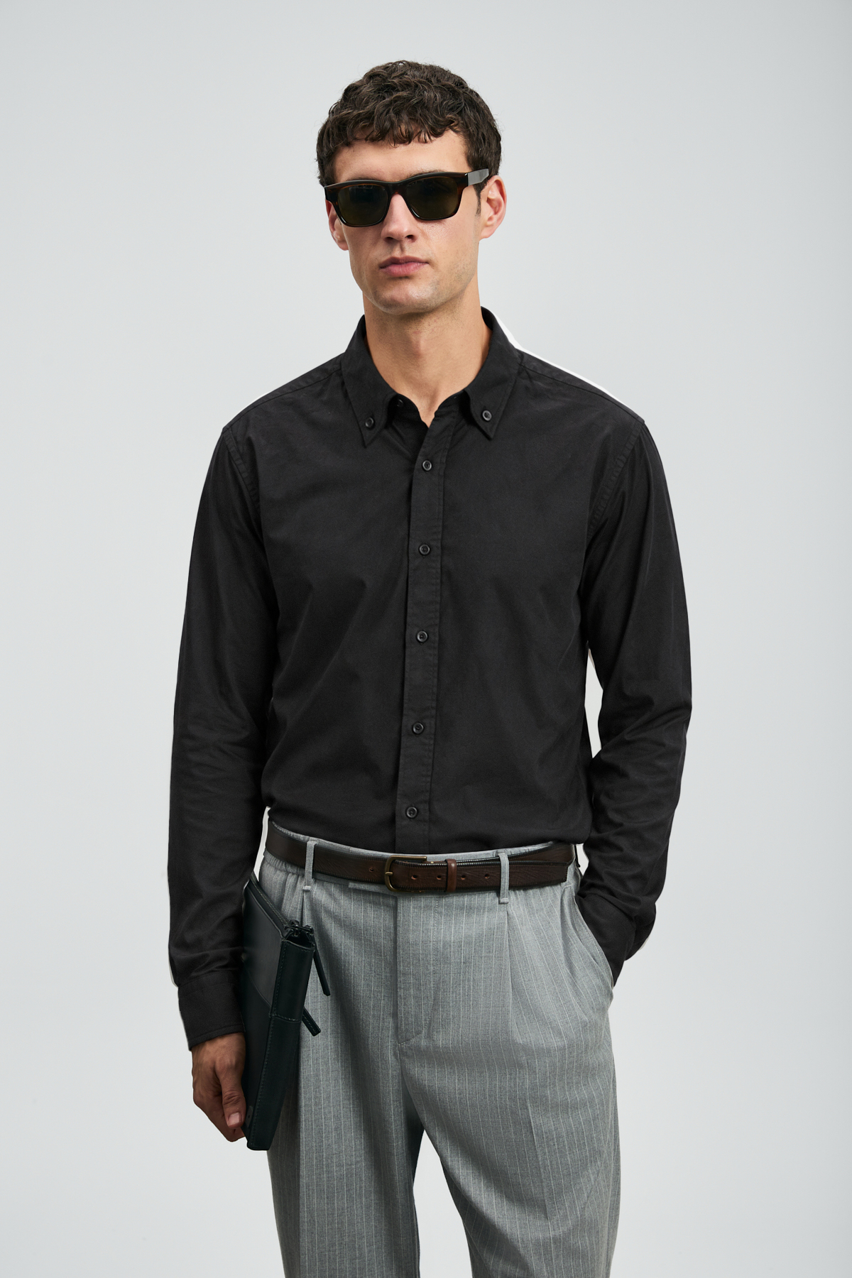 Mex Erkek Basic Gömlek Regular Fit Siyah - LUFIAN