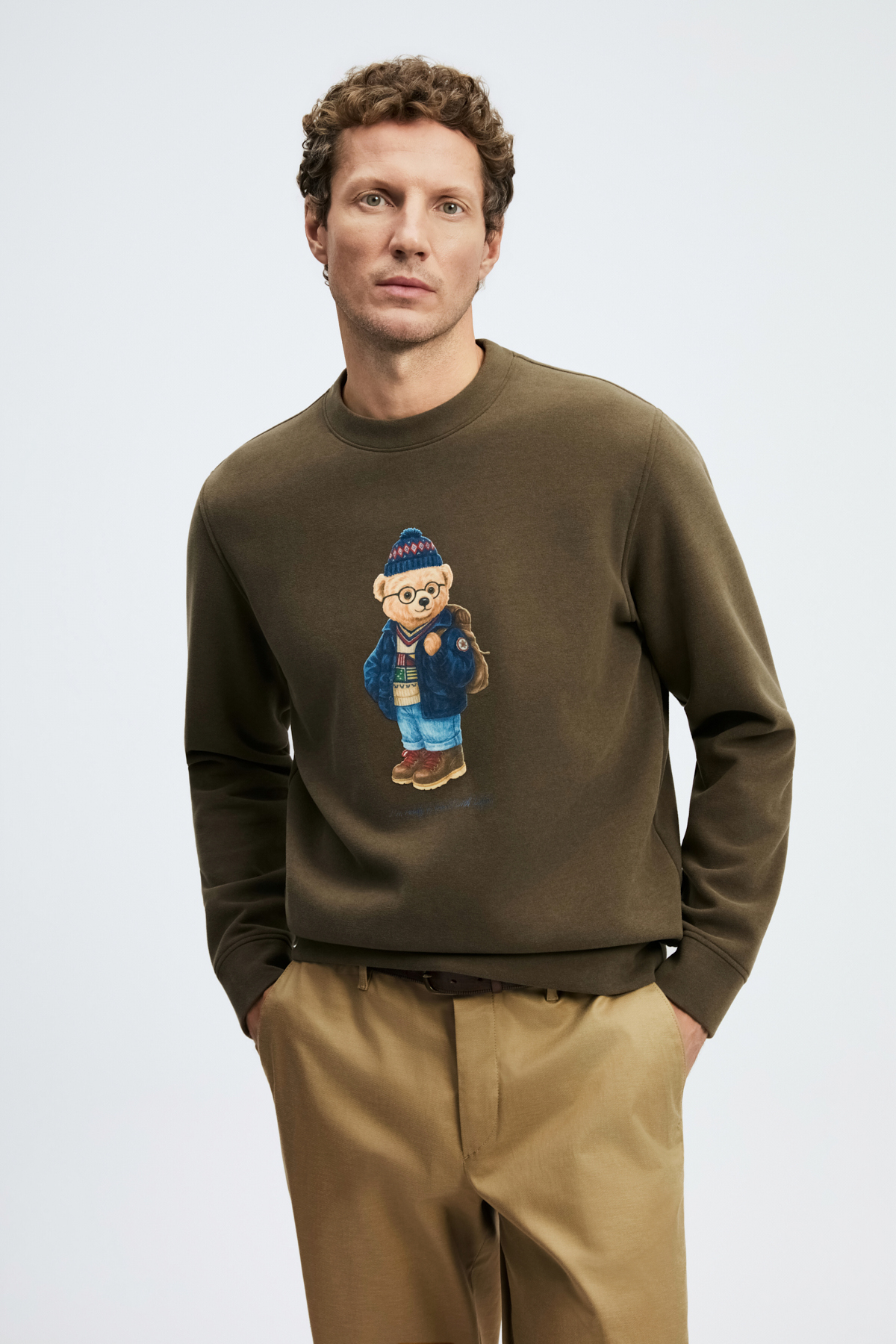 Mıles Erkek Sweatshirt Kahverengi - Lufian