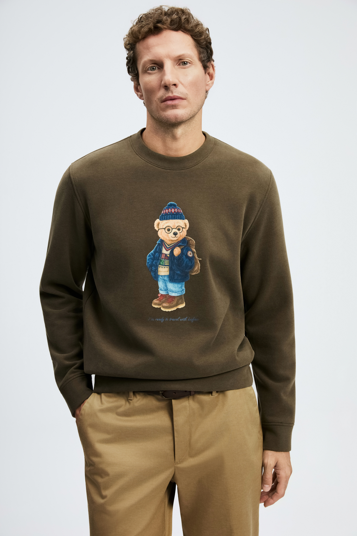 Mıles Erkek Sweatshirt Kahverengi - Lufian