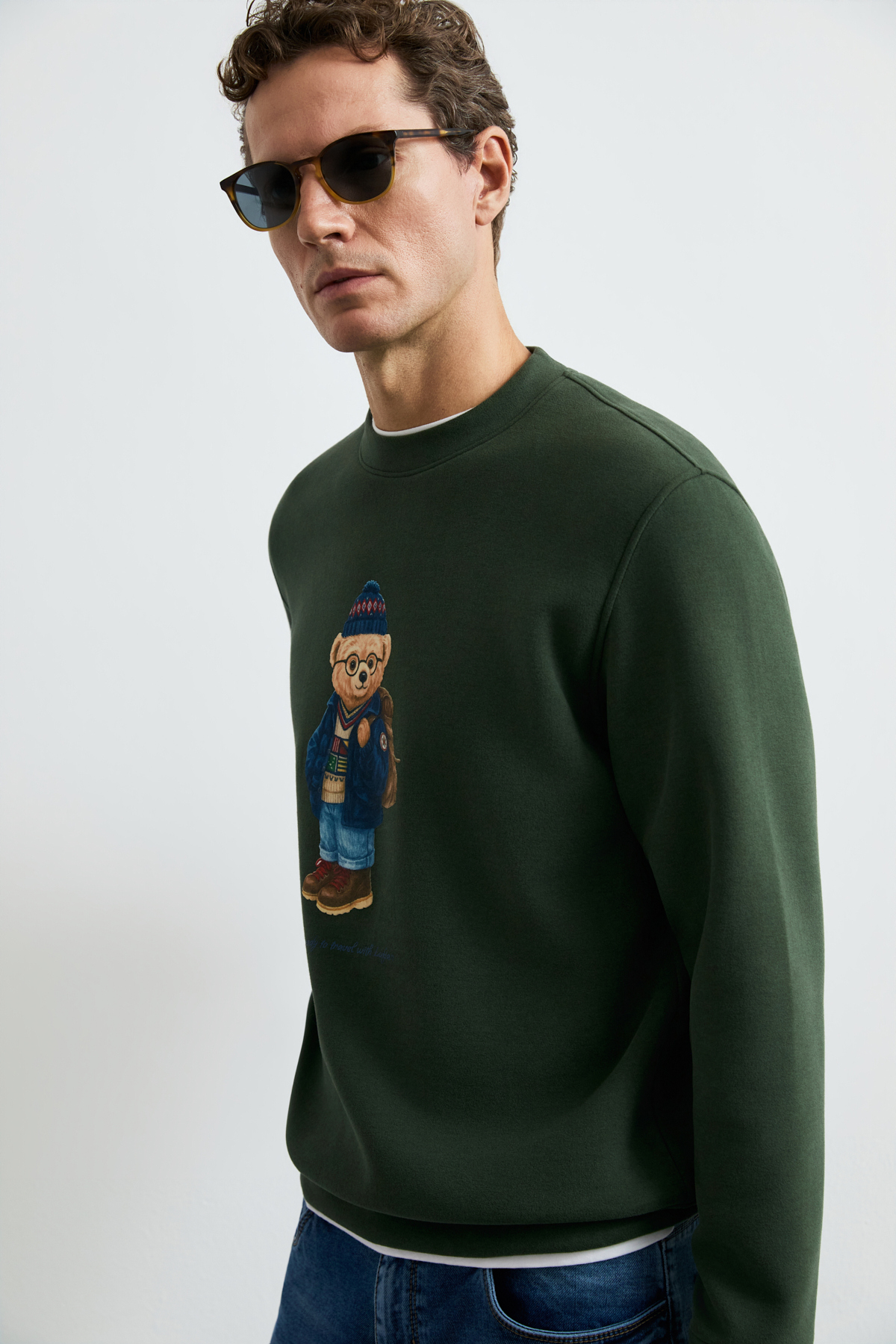 Mıles Erkek Sweatshirt Yeşil - Lufian