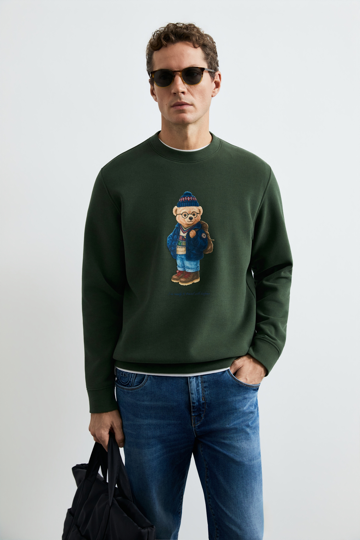 Mıles Erkek Sweatshirt Yeşil - Lufian