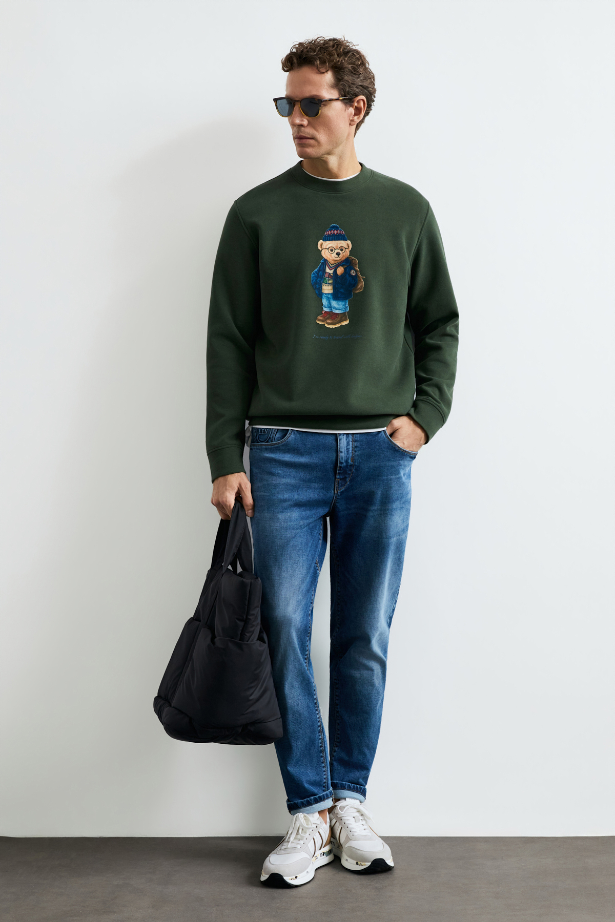 Mıles Erkek Sweatshirt Yeşil - Lufian