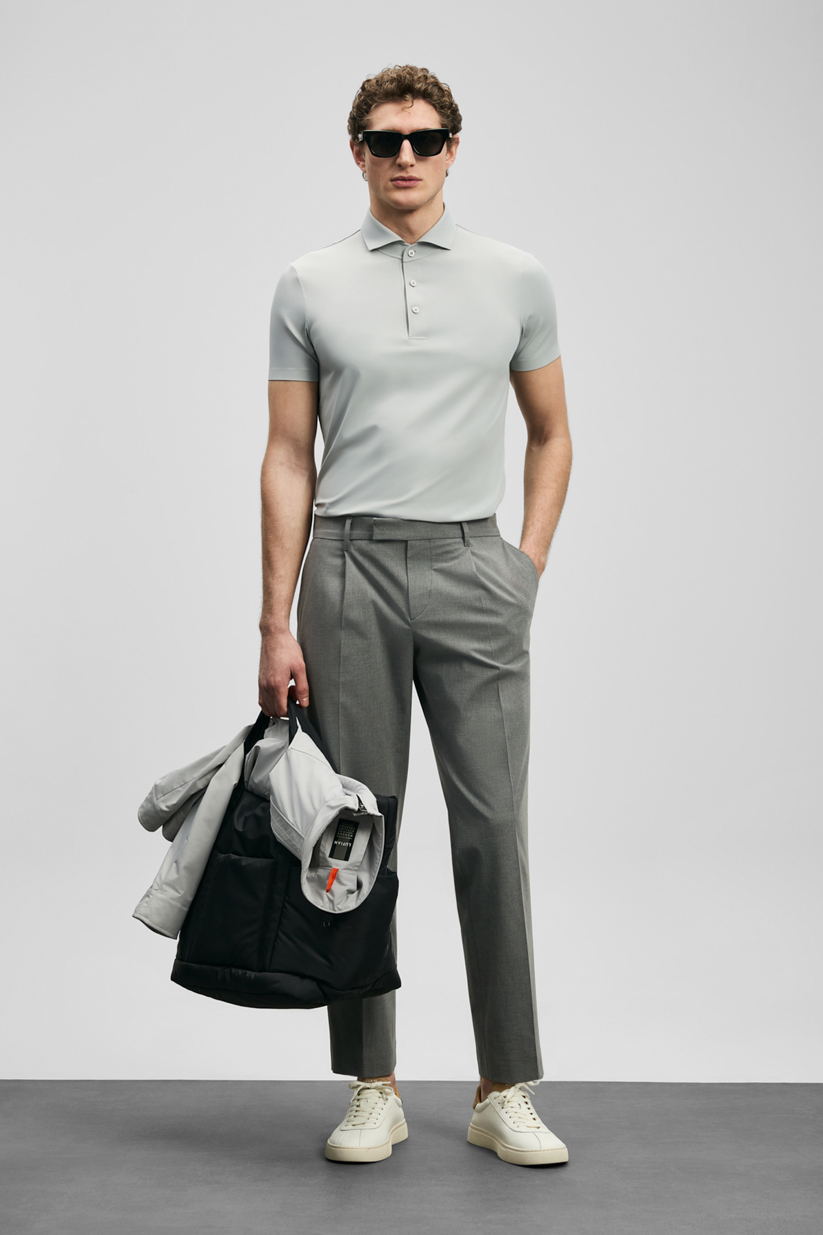 Nalon Smart Erkek Chino Pantolon Slim Fit Açık Gri - Lufian
