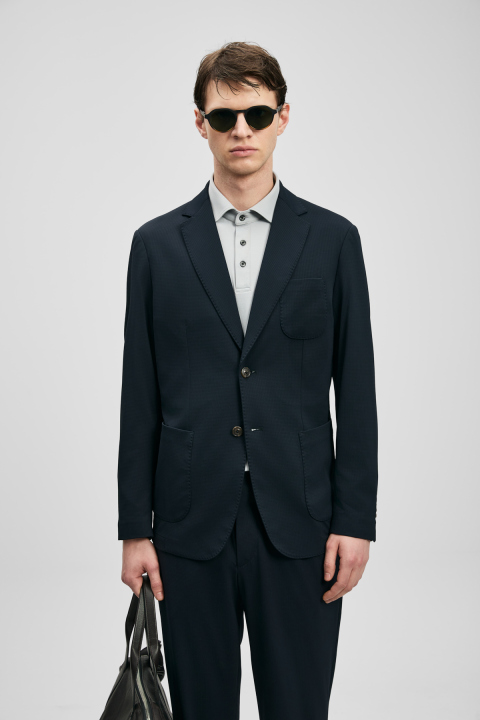 Noa Spor Erkek Blazer Ceket Slim Fit Lacivert - LUFIAN