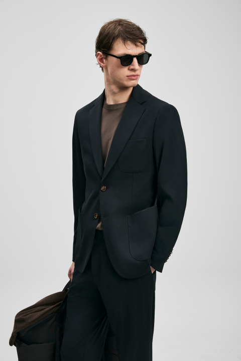 Noa Spor Erkek Blazer Ceket Slim Fit Siyah - LUFIAN