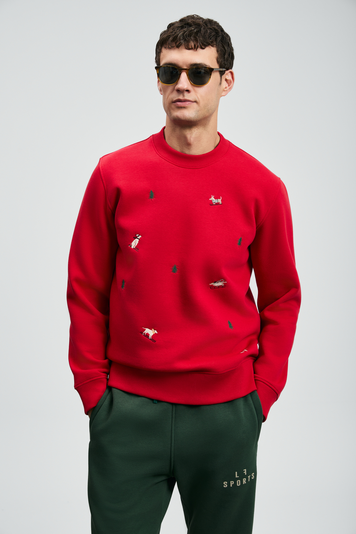 Noel Erkek Sweatshirt Kırmızı - Lufian