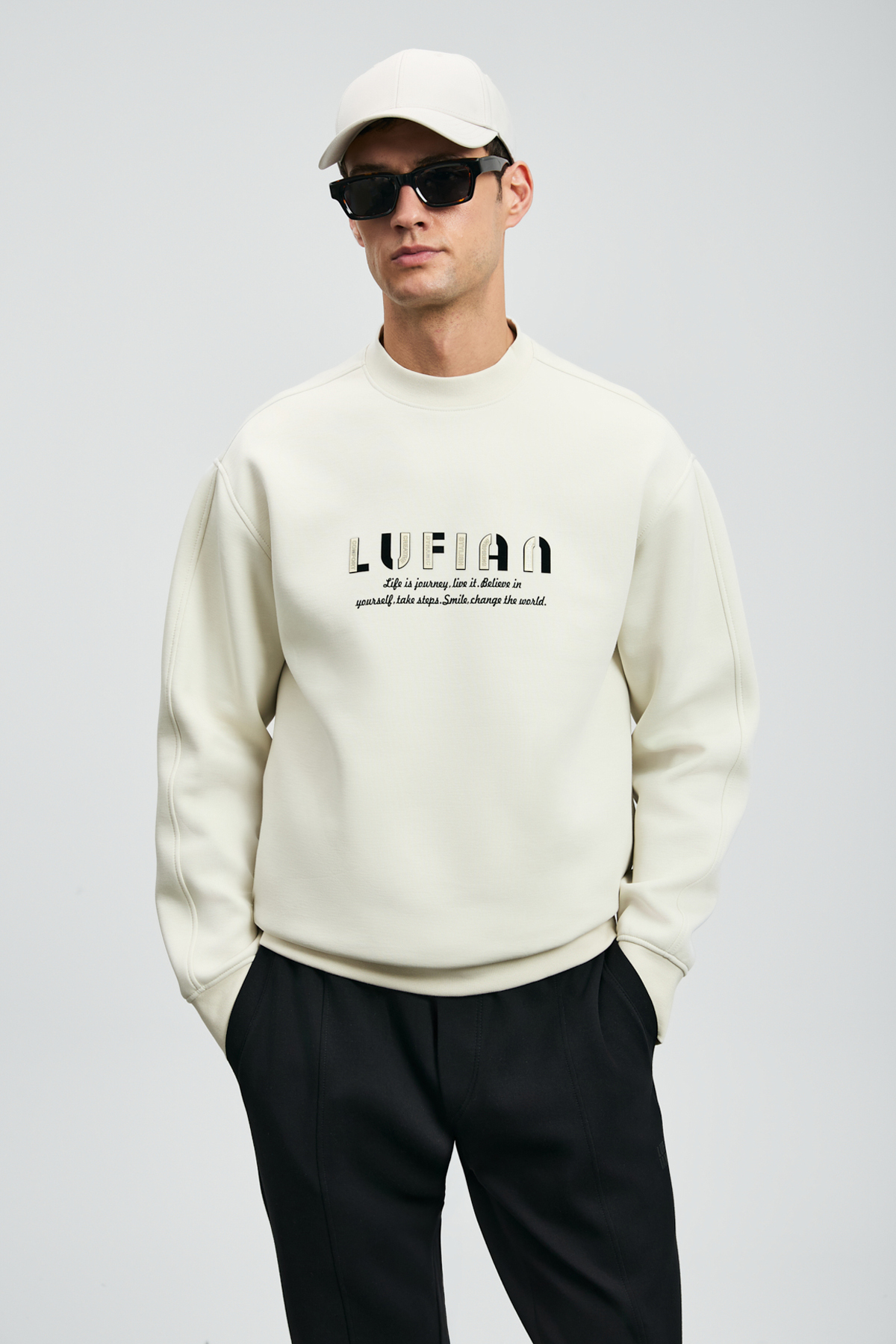 Oracle Erkek Sweatshirt Kırık Beyaz - Lufian