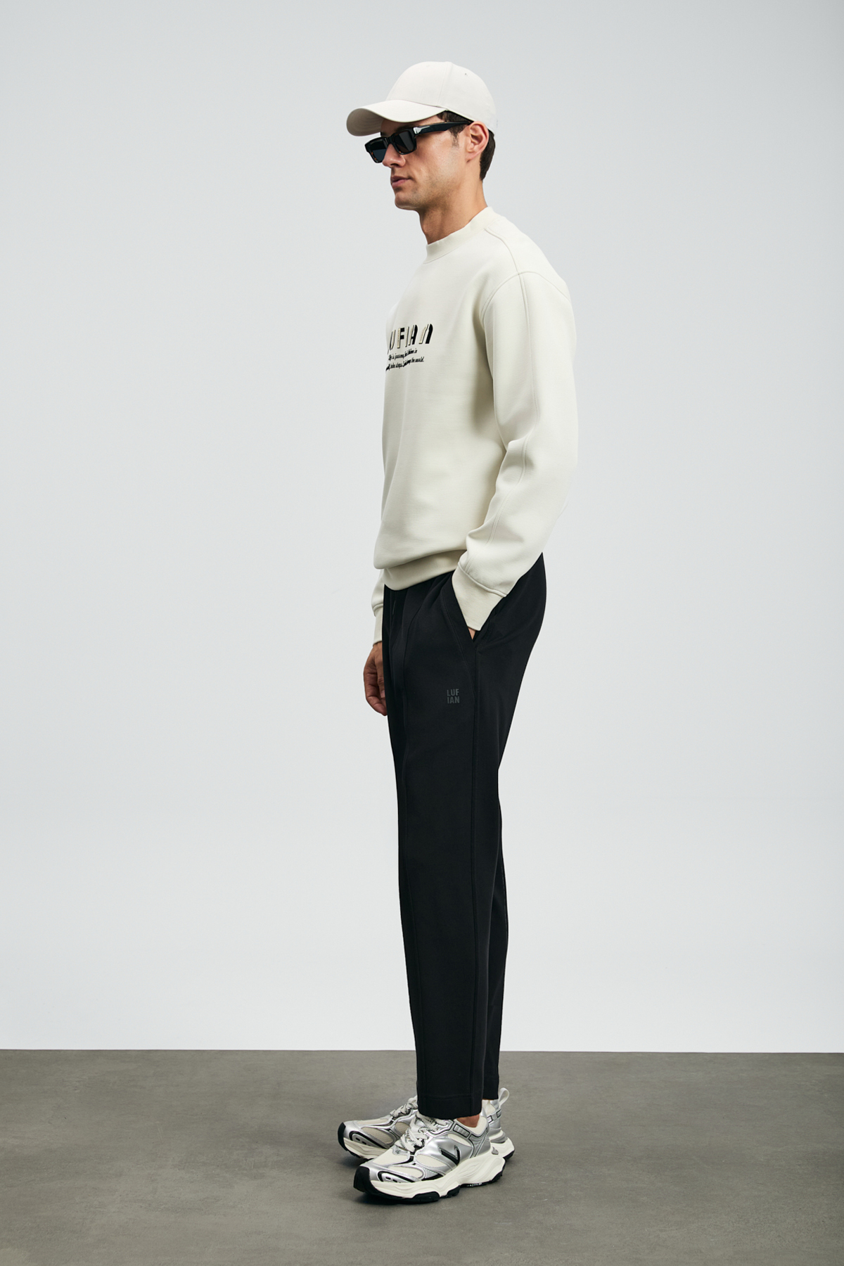 Oracle Erkek Sweatshirt Kırık Beyaz - LUFIAN