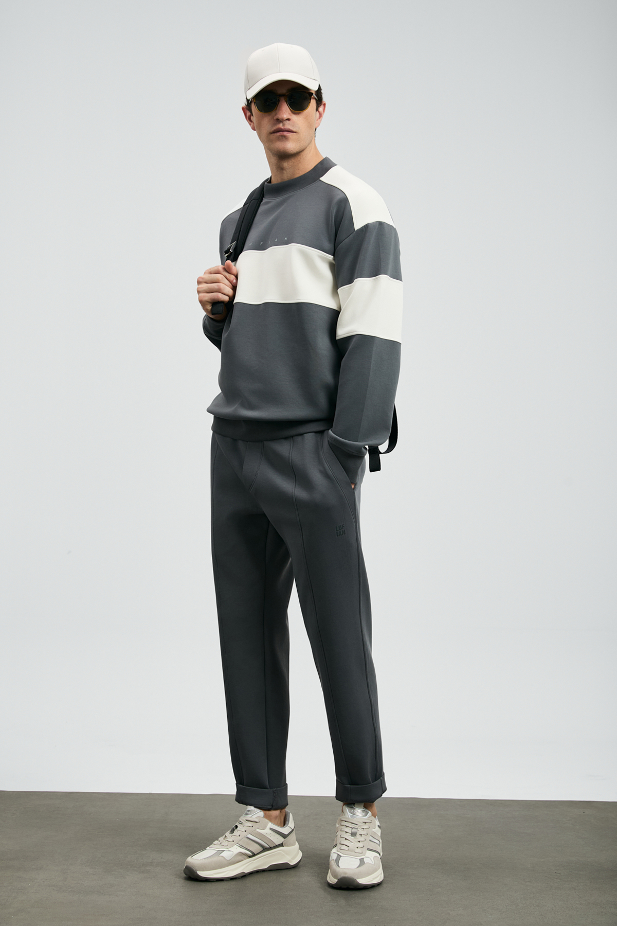 Pıeces Erkek Sweatshirt Koyu Gri - Lufian (1)