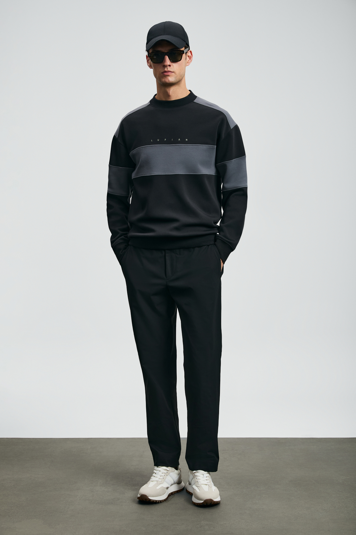 Pıeces Erkek Sweatshirt Siyah - Lufian