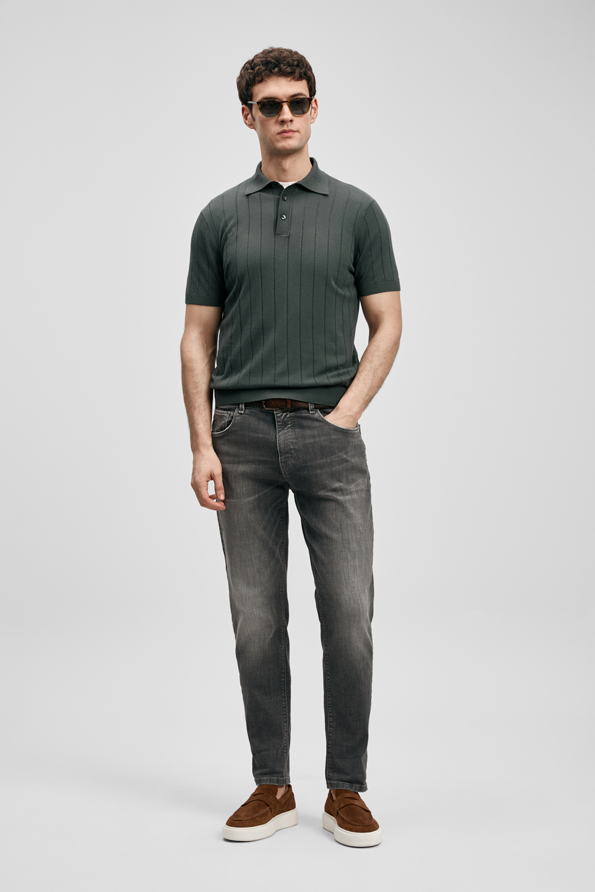 Quel Smart Jean Erkek Pantolon Slim Fit Gri - LUFIAN