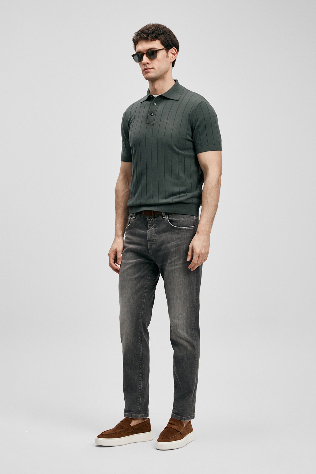 Quel Smart Jean Erkek Pantolon Slim Fit Gri - LUFIAN