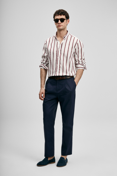 Rıng Erkek Basic Gömlek Regular Fit Bordo - LUFIAN