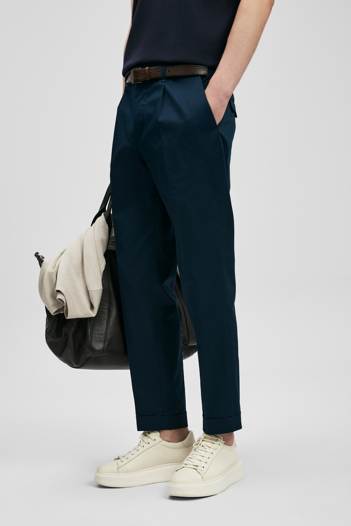 Ronan Smart Erkek Chino Pantolon Slim Fit Lacivert - LUFIAN