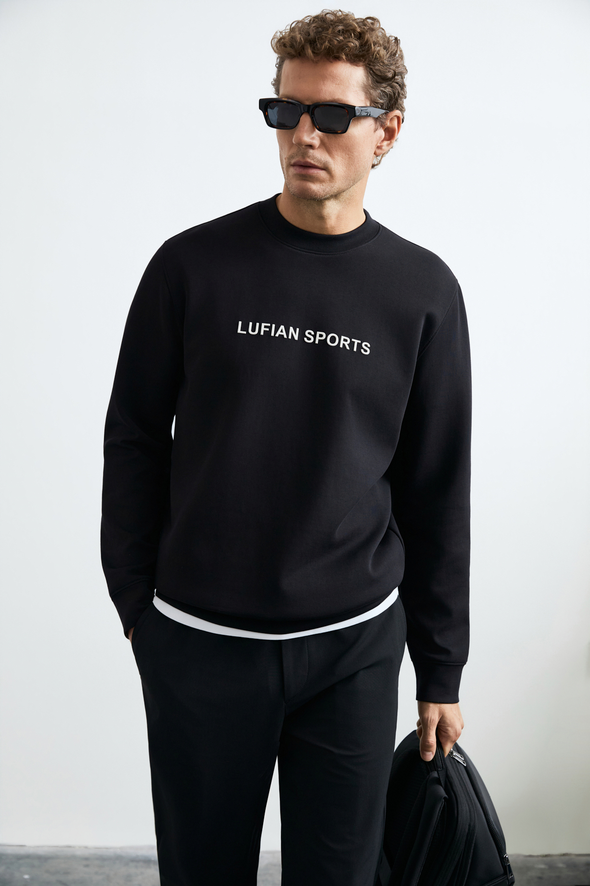 Rowan Erkek Sweatshirt Siyah - Lufian