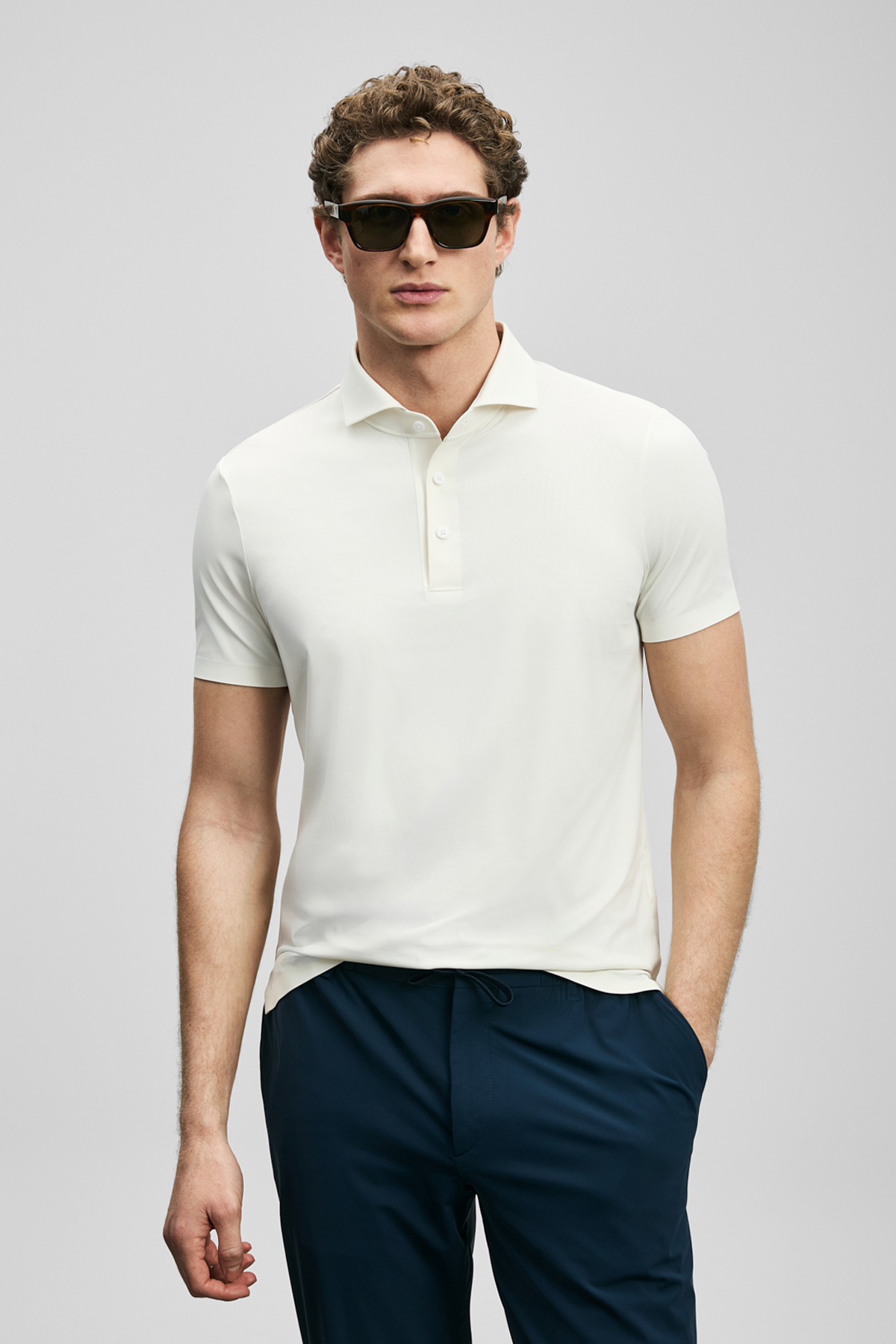 Spencer Hi- Tech Performance Dikişsiz Polo Tişört Beyaz - LUFIAN