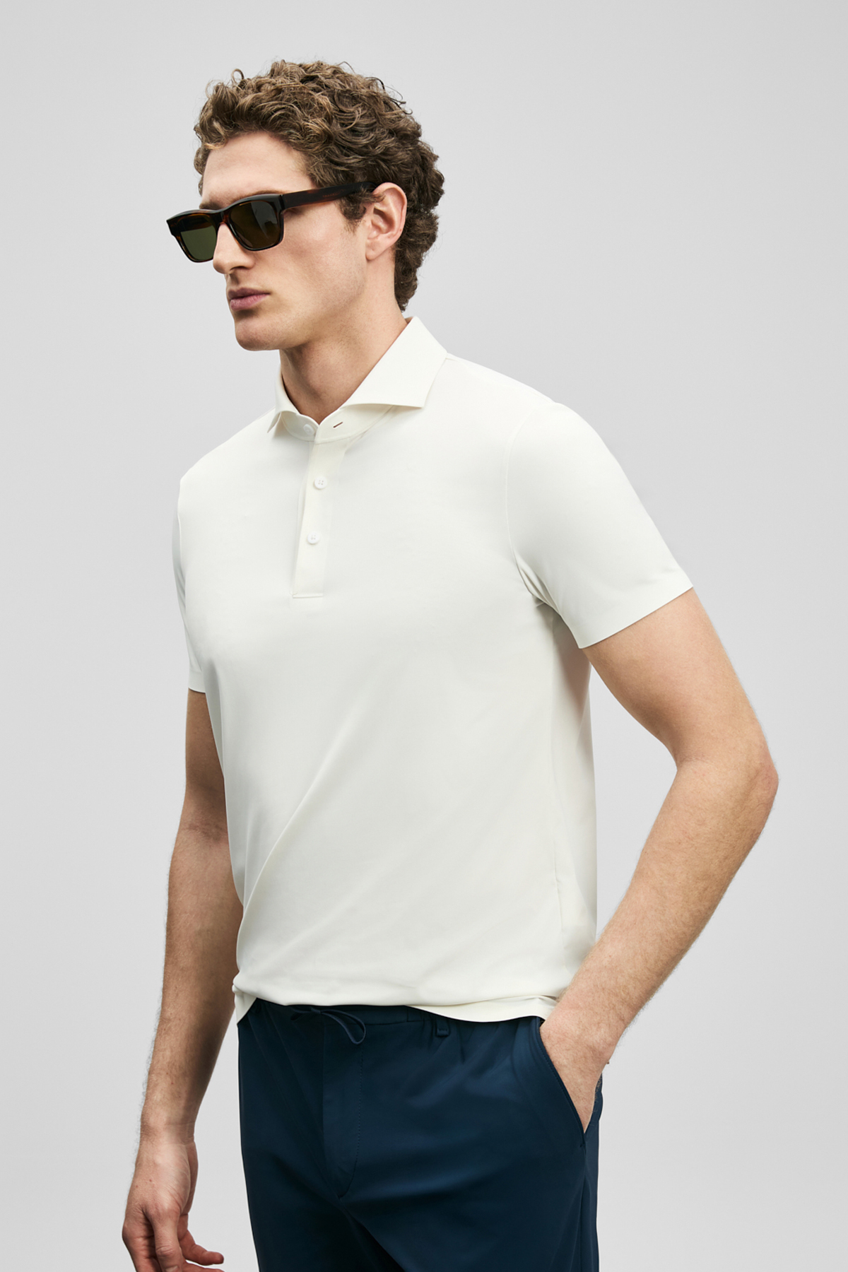 Spencer Hi- Tech Performance Dikişsiz Polo Tişört Beyaz - LUFIAN