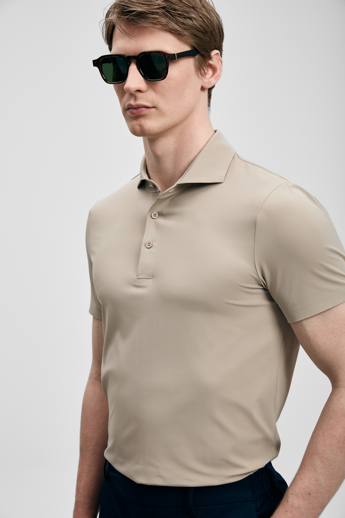 Spencer Hi- Tech Performance Dikişsiz Polo Tişört Toprak - LUFIAN