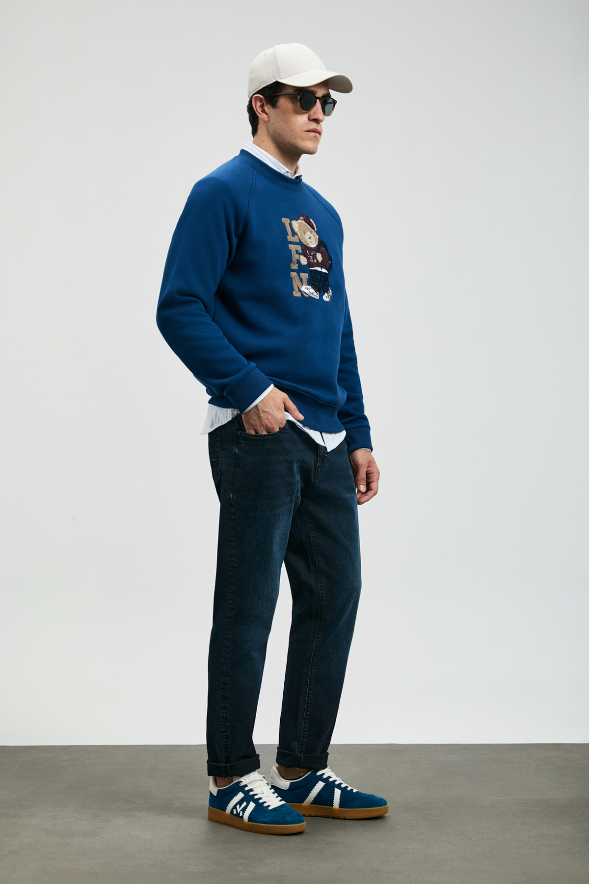 Storm Erkek Sweatshirt Saks - LUFIAN