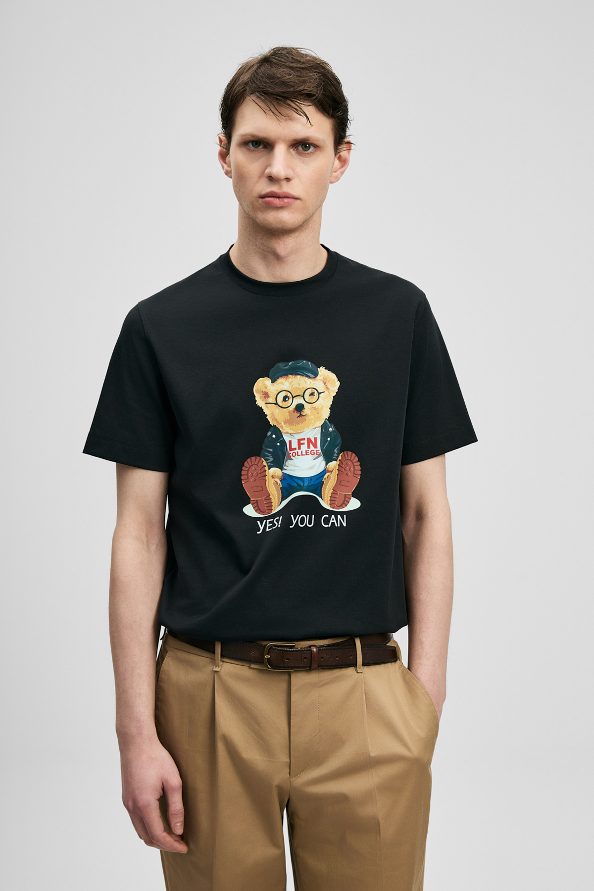 Teddy Modern Grafik Tişört Siyah - LUFIAN