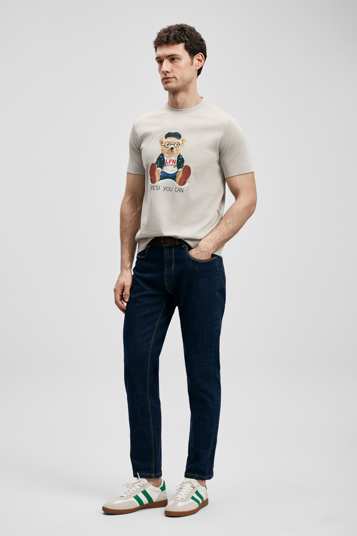 Teddy Modern Grafik Tişört Taş - LUFIAN