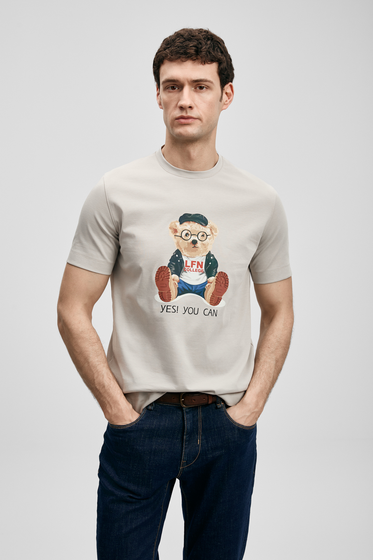 Teddy Modern Grafik Tişört Taş - LUFIAN