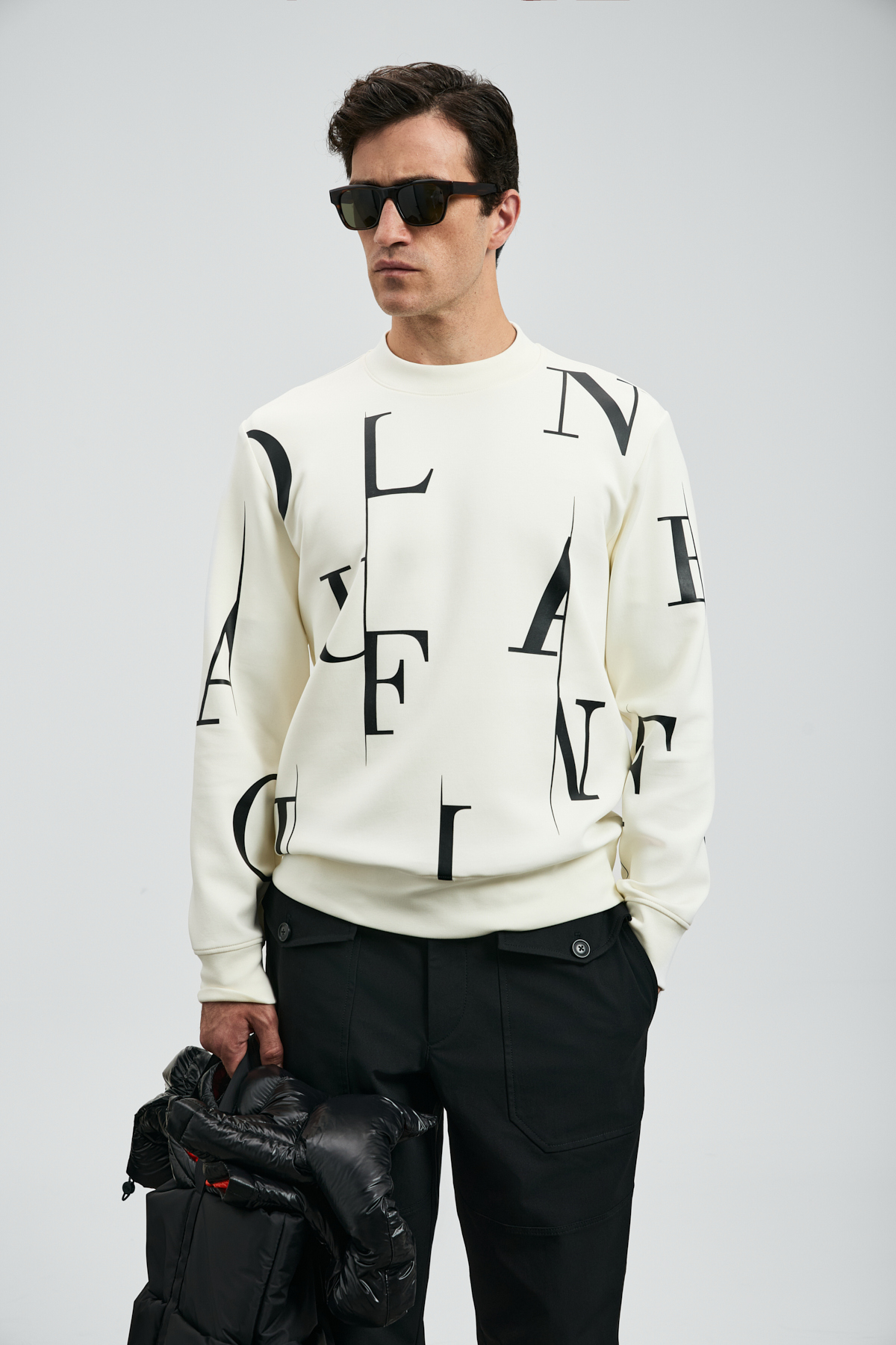 Tıffany Erkek Sweatshirt Kırık Beyaz - LUFIAN