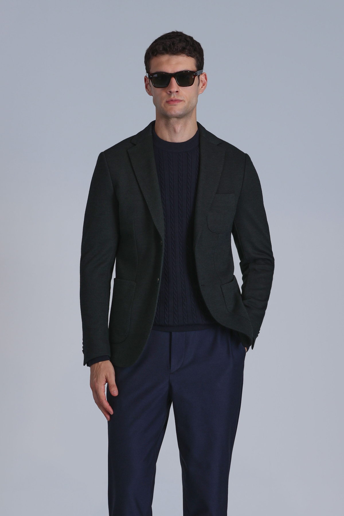 Tress Spor Erkek Blazer Ceket Slim Fit Yeşil - LUFIAN