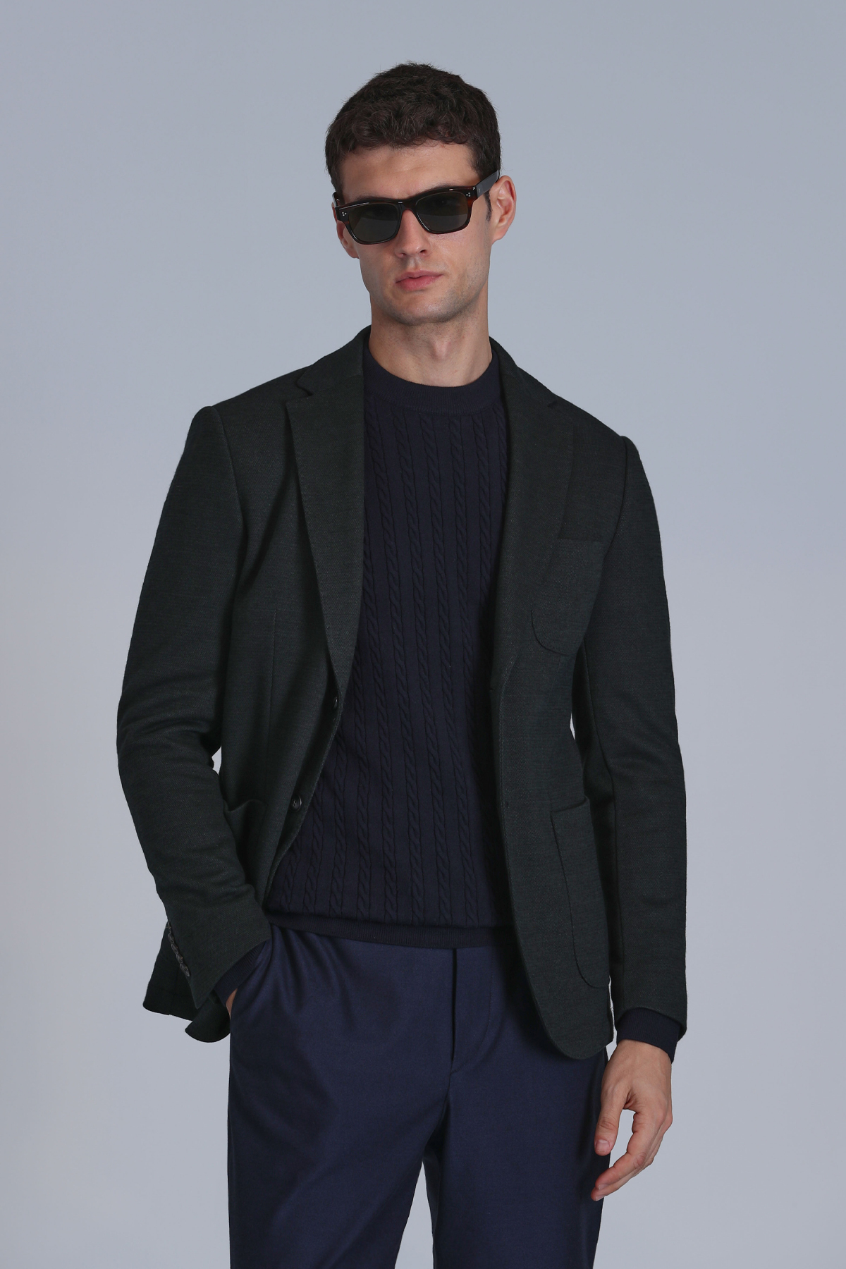 Tress Spor Erkek Blazer Ceket Slim Fit Yeşil - LUFIAN