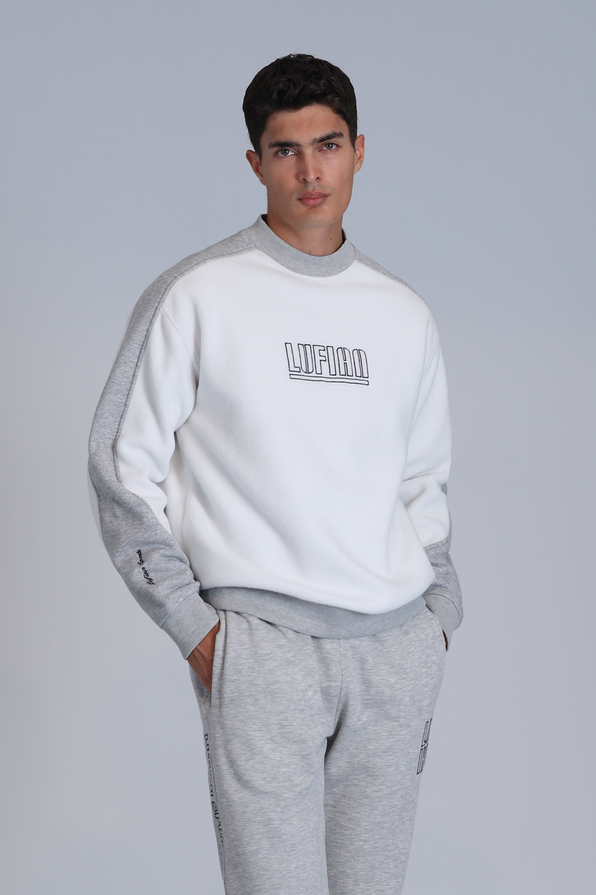 Vıler Erkek Sweatshirt Beyaz - Lufian