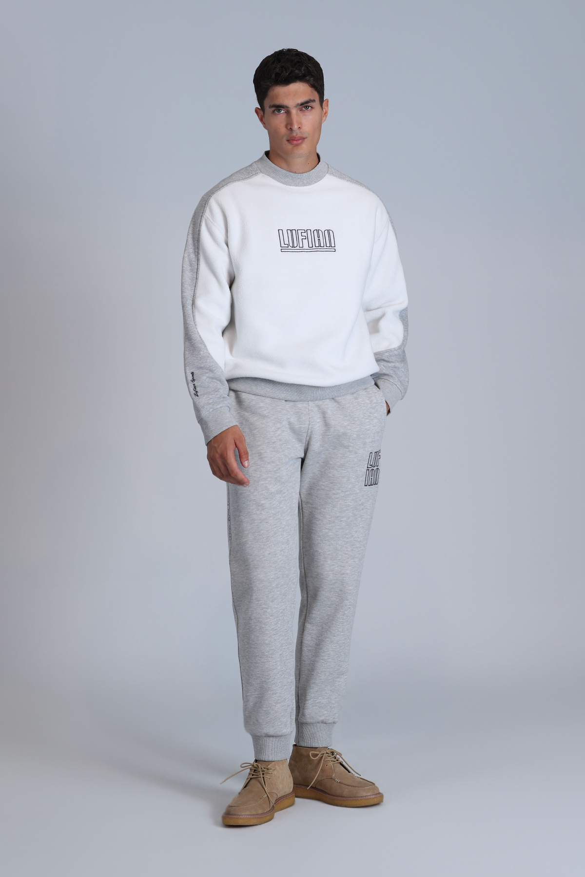 Vıler Erkek Sweatshirt Beyaz - Lufian (1)